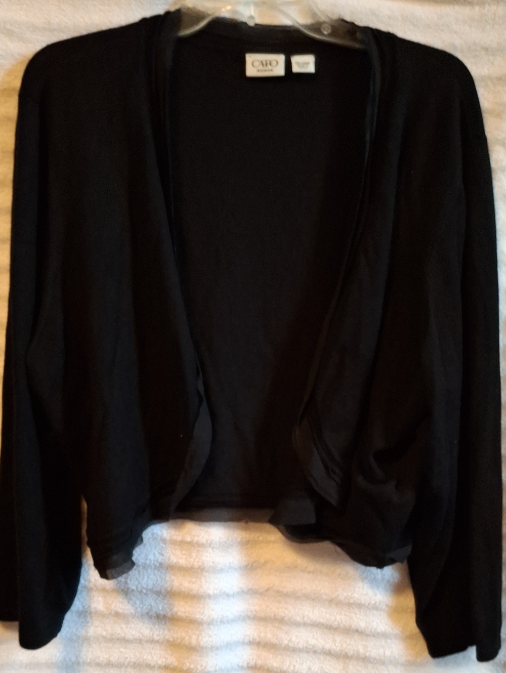 Cato Black Open-Front Cropped Cardigan